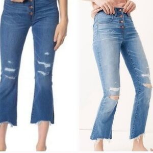 Madewell Cali Bootcut Cropped Distressed Button Fly Jeans Women’s 5/27